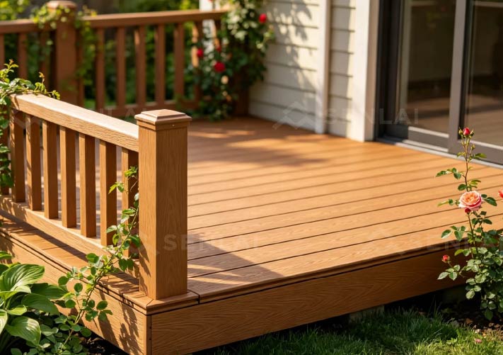 multicolor wood plastic composite deck