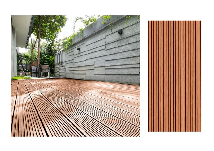multicolor wood plastic composite deck