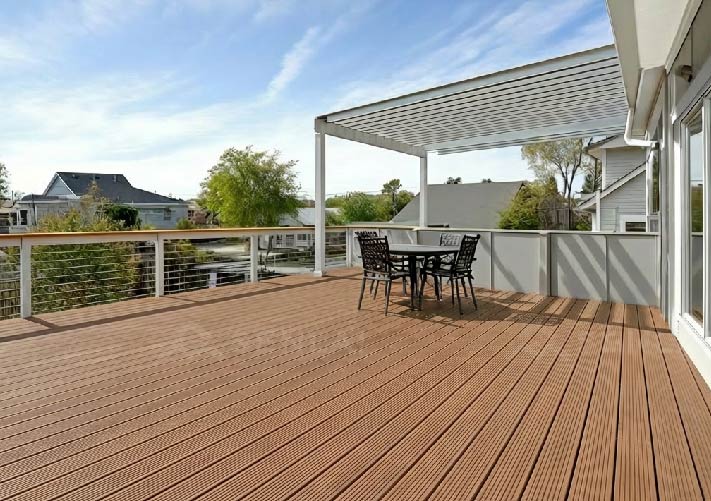 multicolor wood plastic composite deck