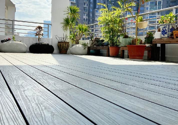 multicolor wood plastic composite deck